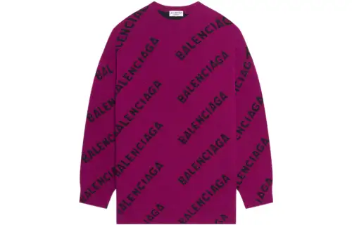 Balenciaga Allover Logo Sweater Fuchsia/Black
