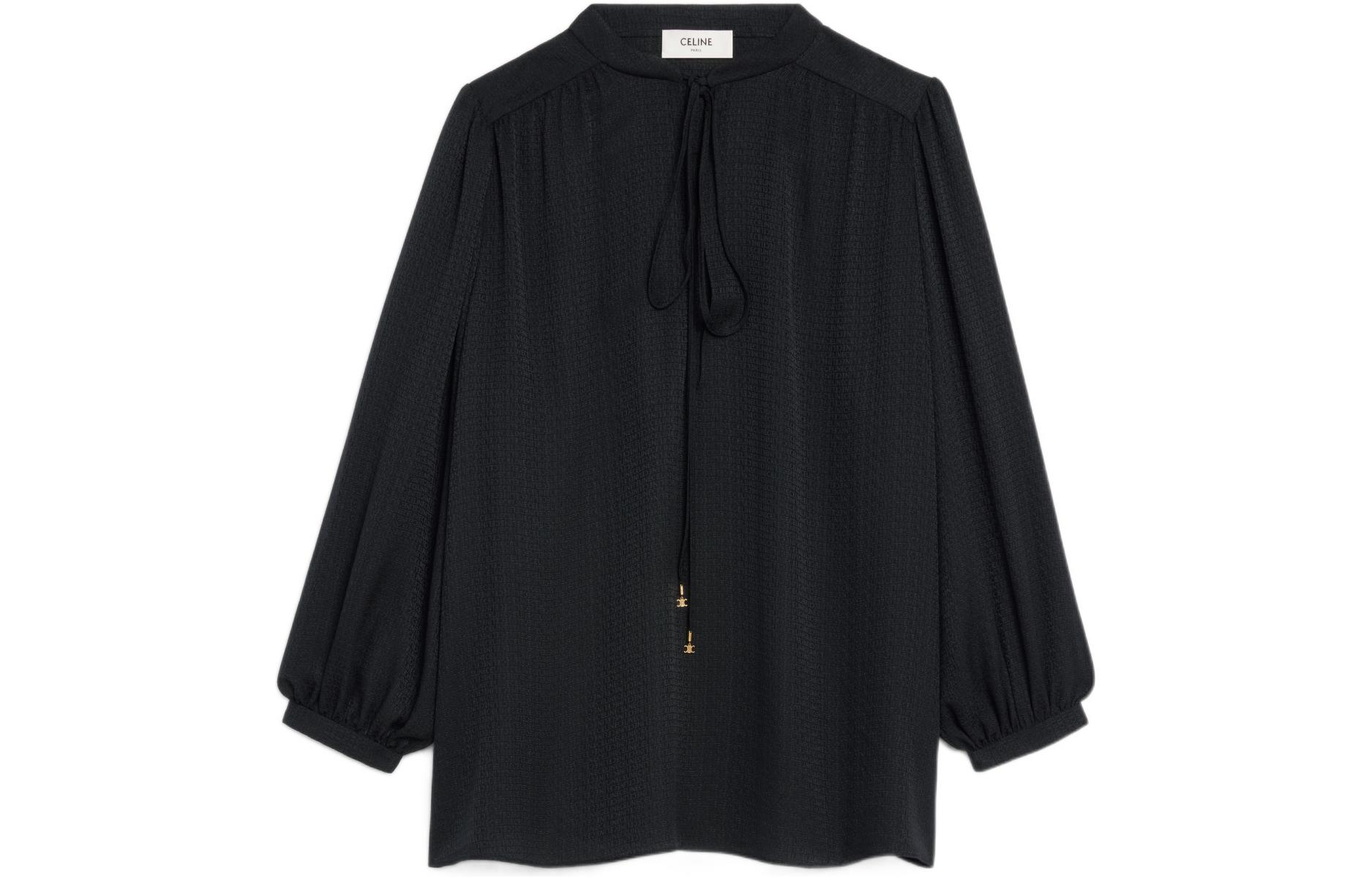CELINE Shirts Women's Black Crew Neck Moderate