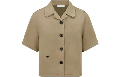 DIOR Quarterly New Products Shirts Women's Brown Lapel Moderate