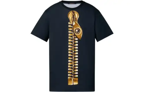 LOUIS VUITTON Metallic Zipper Print T Shirt