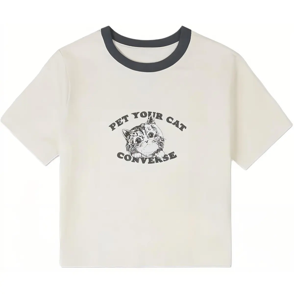 Converse T-Shirts Women's Brown Crew Neck Moderate Straight Fit