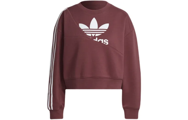 Adidas Originals Sweatshirts Women's Dark Red Crew Neck Moderate Regular