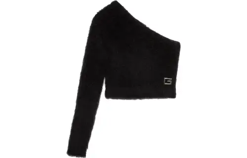 GUCCI Sweaters Women's Black Asymmetrical Collar Moderate Other