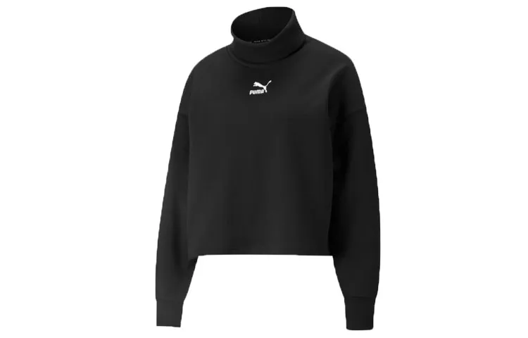 PUMA Sweatshirts Women's Black Turtleneck Moderate Regular
