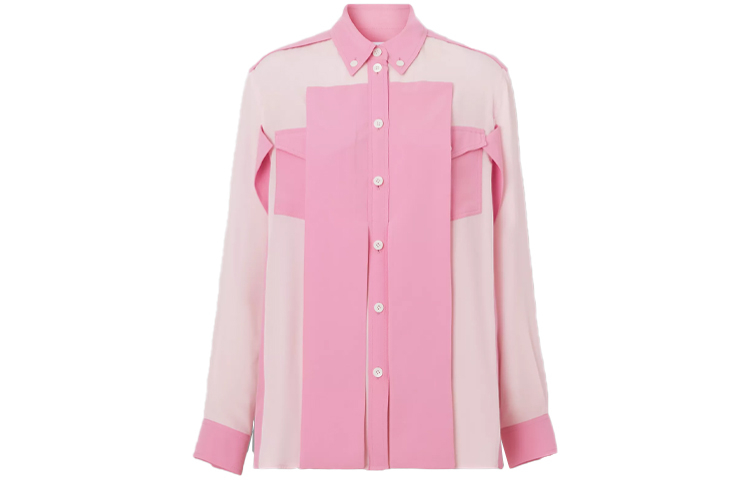 Женская рубашка Burberry Silk Shirt (розовая)