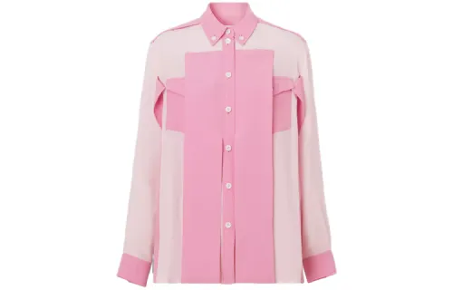 Burberry Shirts Women's Pink Lapel Moderate Shirt