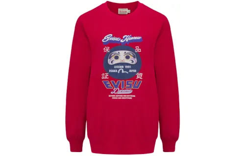 EVISU Sweatshirts Women's Red Crew Neck Moderate Regular