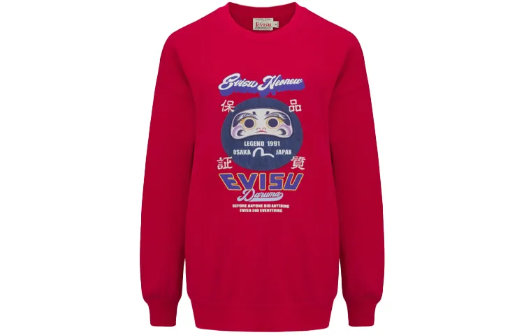 EVISU Sweatshirts Women's Red Crew Neck Moderate Regular