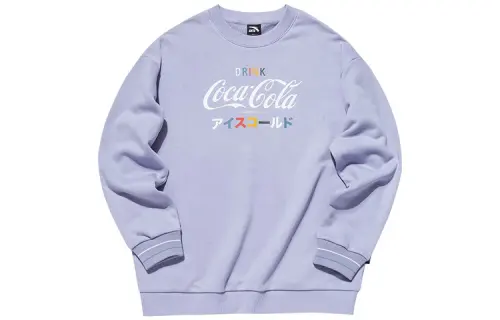 ANTA X Coca Cola Life Collection Sweatshirts Women's Poplar Catkin Purple Crew Neck Moderate Regular