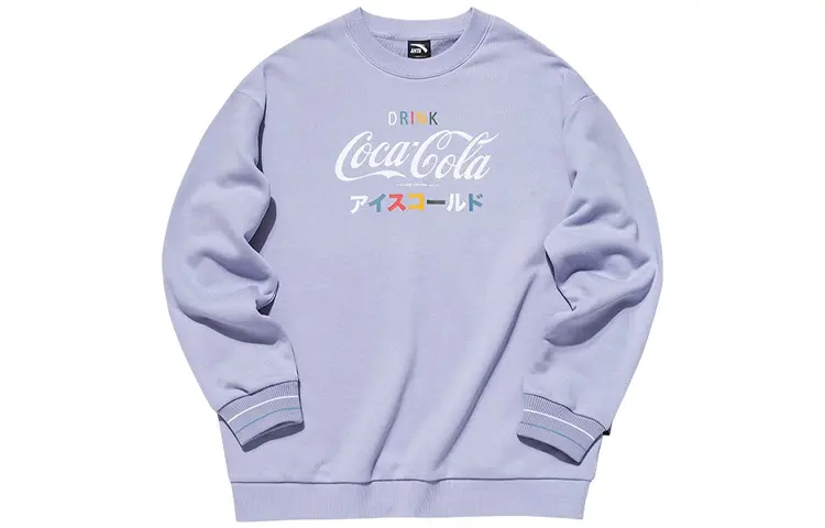 ANTA X Coca Cola Life Collection Sweatshirts Women's Poplar Catkin Purple Crew Neck Moderate Regular