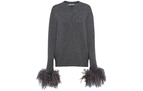PRADA Sweaters Women's Gray Crew Neck Moderate Other