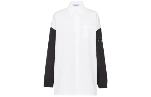 PRADA Shirts Women's White Lapel Moderate Shirt