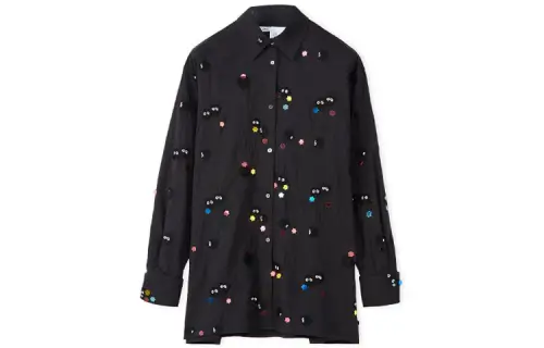 LOEWE Spirited Away Shirts Women's Black Square Collar Moderate Shirt