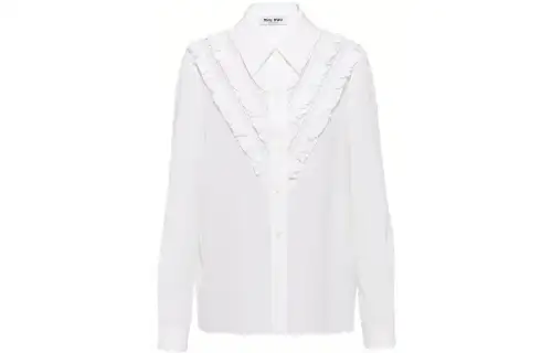 MIU MIU Shirts Women's White Polo Collar Moderate Other