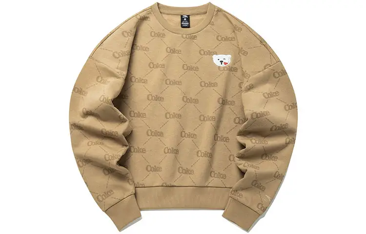 Anta x Coca Cola Life Collection Crew Neck Pullover Long Sleeved Fleece Lined Sweatshirt Women's