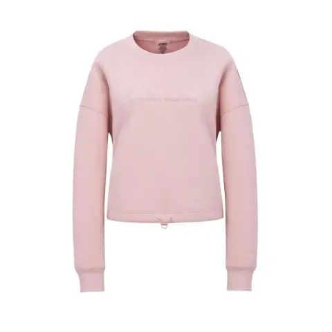 ASICS Sweatshirts Women's Pink Crew Neck Moderate Straight Fit