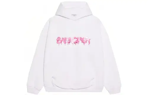 Balenciaga Wide Fit Hoodie 'White/Bubblegum'