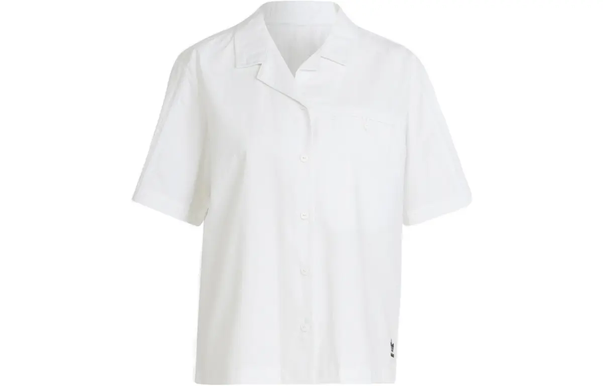 Adidas Originals Shirts Women's White Lapel Moderate Straight Fit