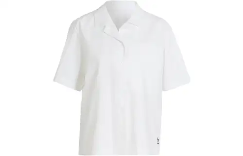 Adidas Originals Shirts Women's White Lapel Moderate Straight Fit