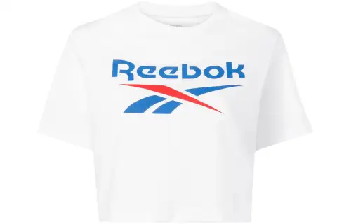 Reebok T Shirts Women's White Crew Neck Moderate Straight Fit