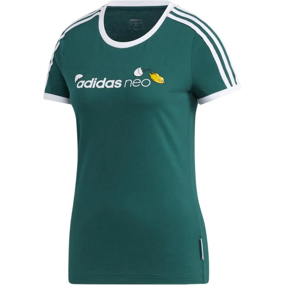 Adidas T-Shirts Women's Green Crew Neck Moderate Straight Fit