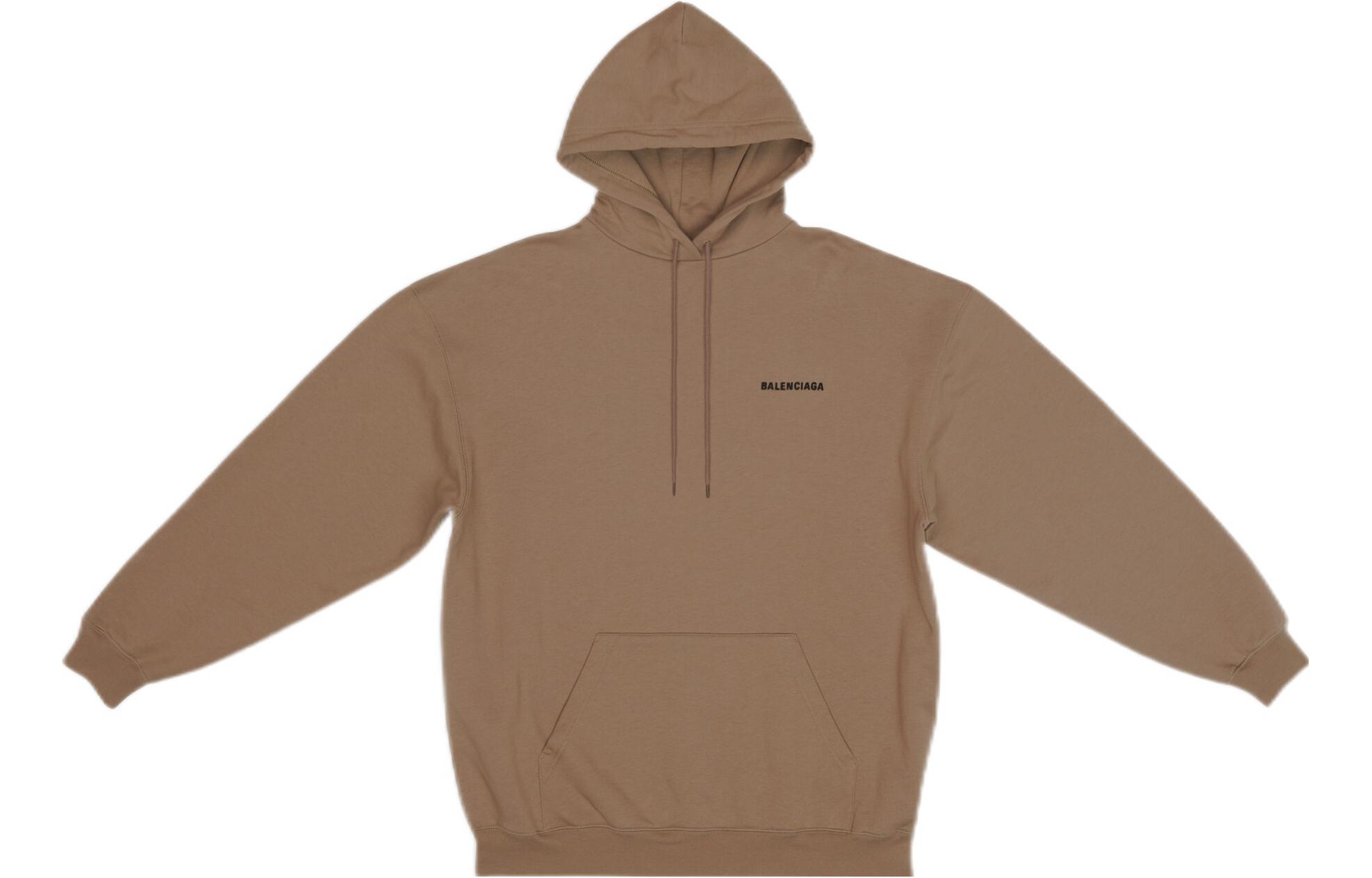 Женское худи Balenciaga Сrop Logo (бежевое)