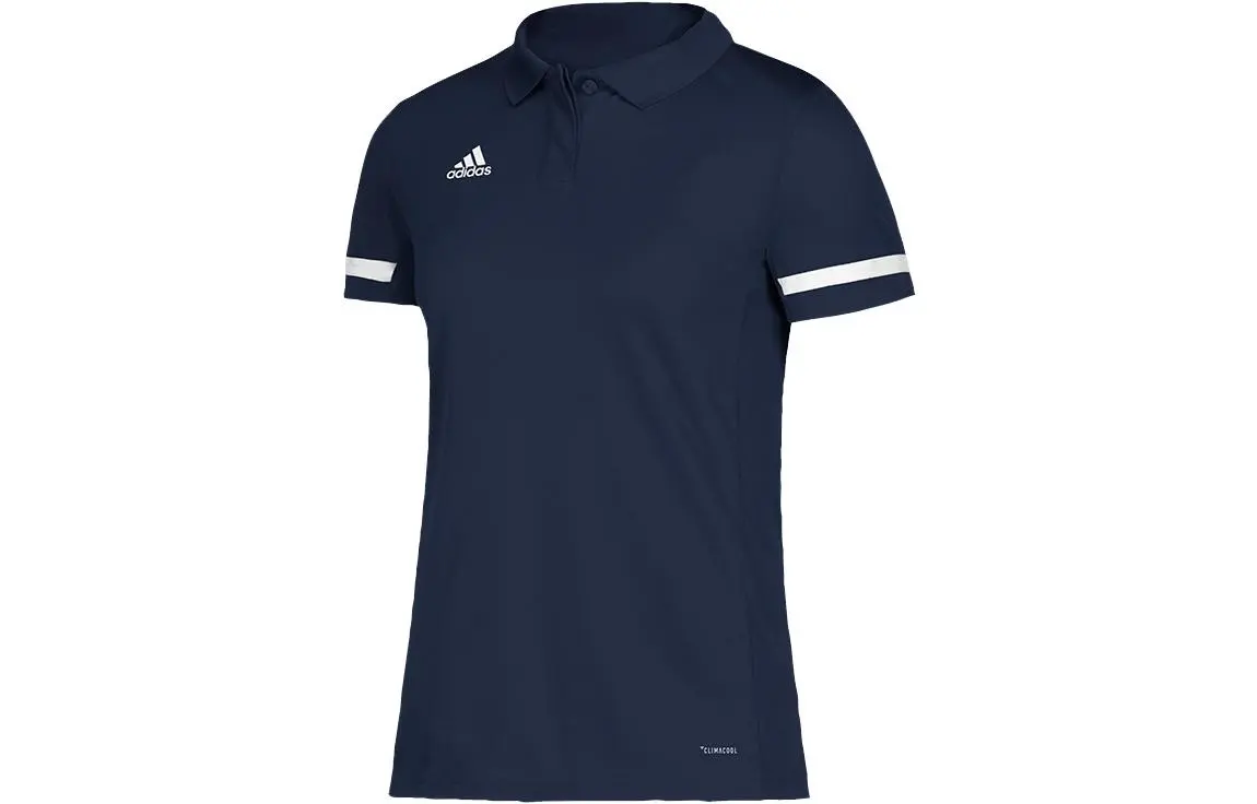 Adidas Polo Shirts Women's Blue Polo Collar Moderate Nipped-in Waist