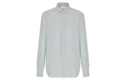 DIOR Quarterly New Products Shirts Women's Light Blue Square Collar Moderate Shirt