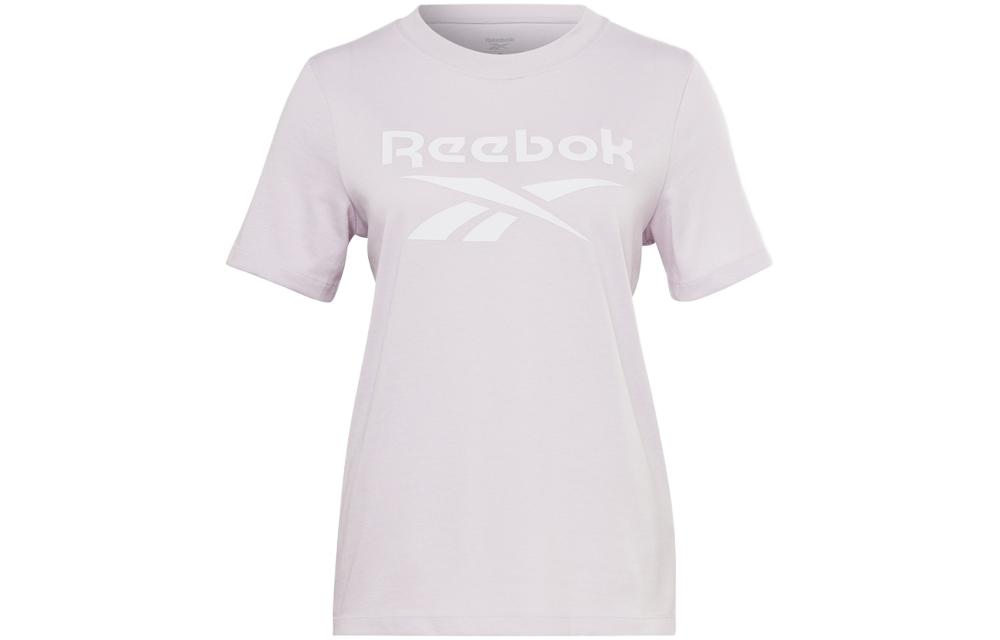 Reebok T Shirts Women's Pink Crew Neck Thin Straight Fit