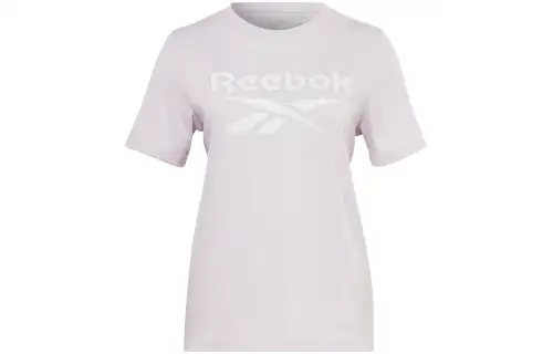 Reebok T Shirts Women's Pink Crew Neck Thin Straight Fit