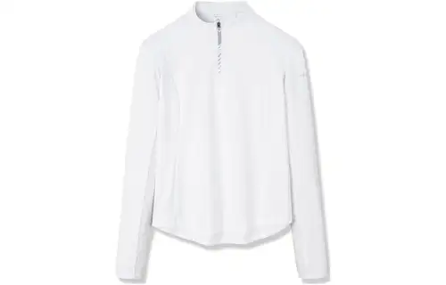 ANTA T Shirts Women's White Stand Collar Moderate Straight Fit