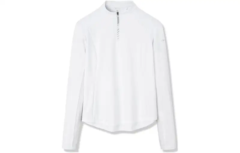 ANTA T Shirts Women's White Stand Collar Moderate Straight Fit