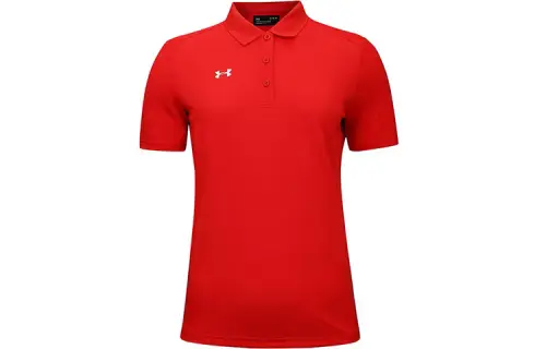Under Armour Polo Shirts Women's Red Polo Collar Moderate Straight Fit