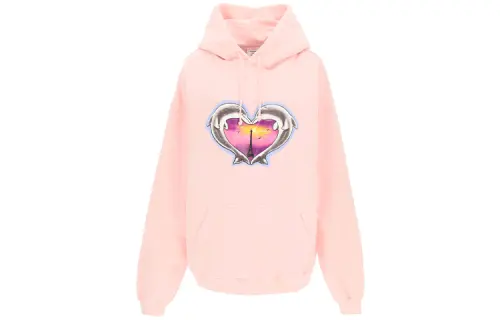 Vetements Sweatshirts Women's Pink Hooded Moderate Regular