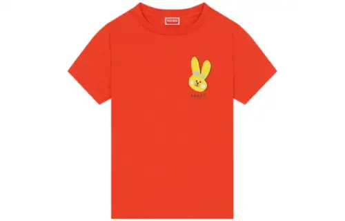 KENZO SS23 Lunar Year T Shirts Women's China Red Crew Neck Moderate Straight Fit