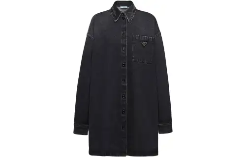 PRADA Shirts Women's Black Lapel Moderate Other
