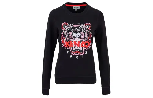 KENZO Sweatshirts Women's Black Crew Neck Moderate Regular