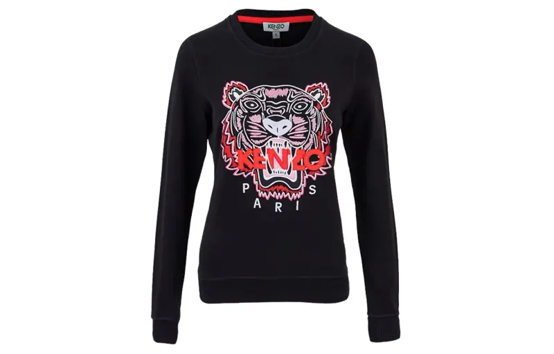 KENZO Sweatshirts Women's Black Crew Neck Moderate Regular