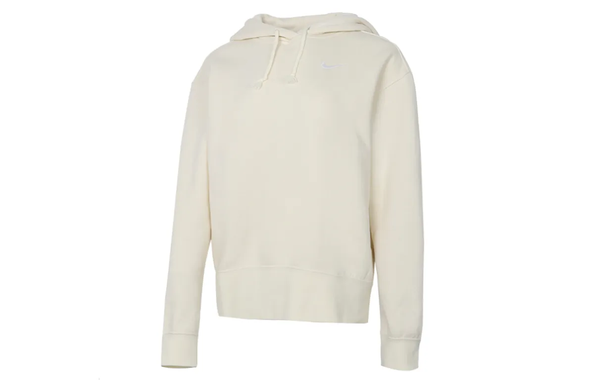 Nike Sweatshirts Women's Ivory Hooded Moderate Straight Fit