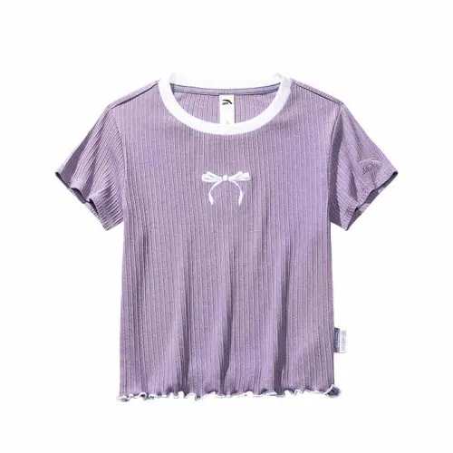 Anta Sports Lifestyle Collection Lifestyle Collection T Shirt Women's Silk Gray Purple