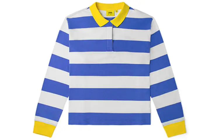 Vans Polo Shirts Women's Blue Polo Collar Moderate Straight Fit