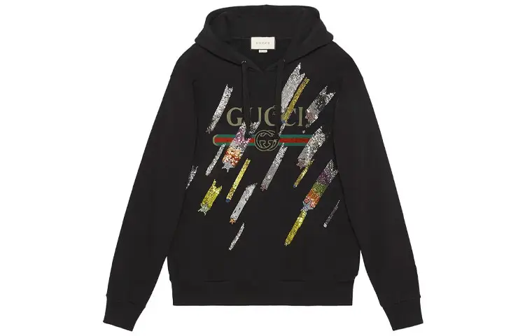 GUCCI Sweatshirts Women's Black Hooded Moderate Regular