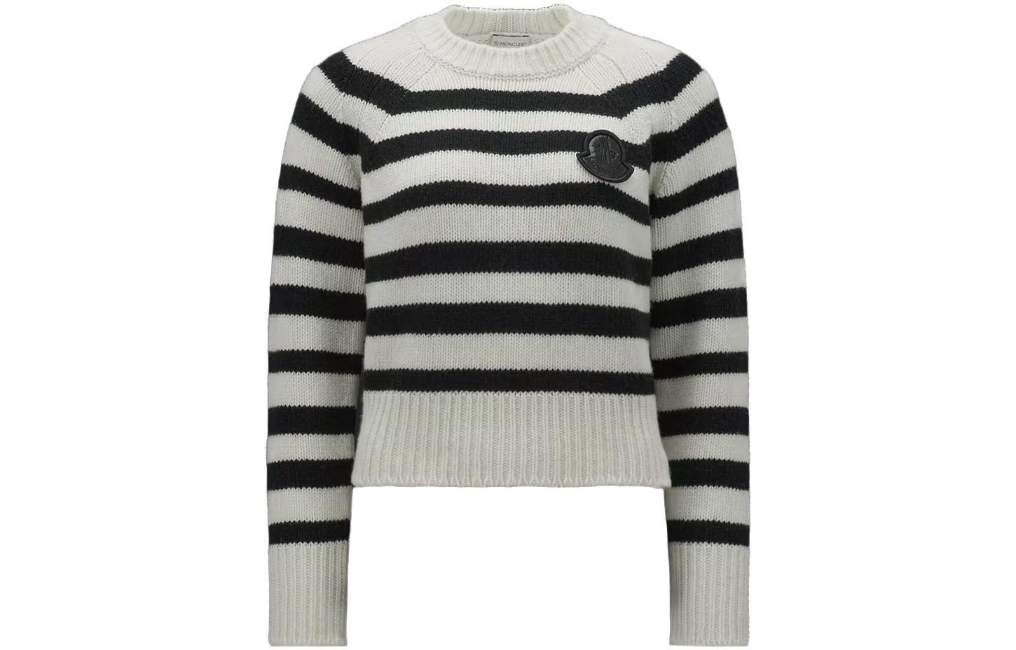 Женский свитер Moncler в полоску (черно-белый)
