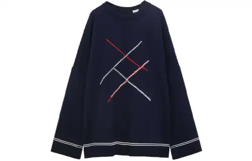 LOEWE Argyle Sweater 'Dark Navy Blue'