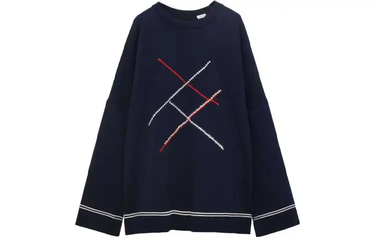 LOEWE Argyle Sweater 'Dark Navy Blue'