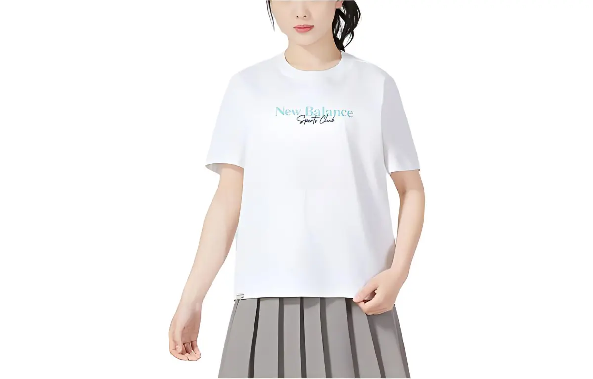 New Balance Drop Shoulder Sleeve T Shirt Women's White