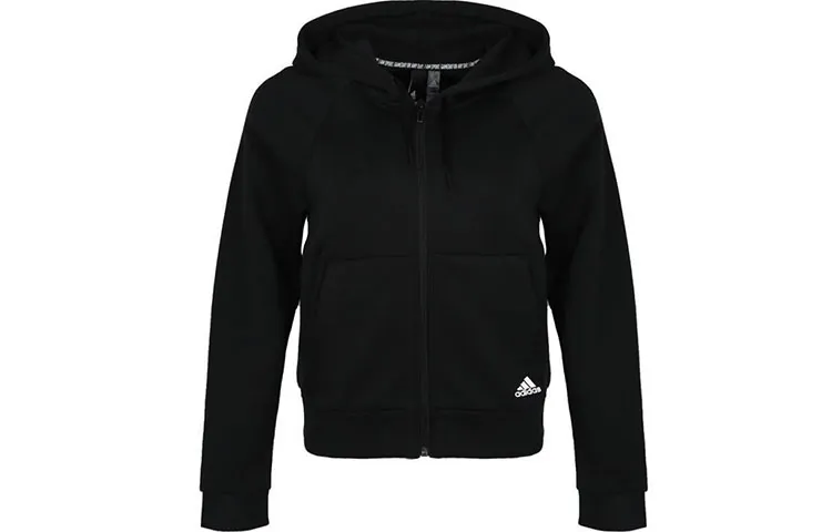 Adidas Sweatshirts Women's Black Hooded Moderate Cardigan