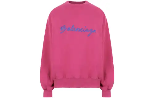 Balenciaga FW22 Sweatshirt Loose Fit Women's Fuchsia