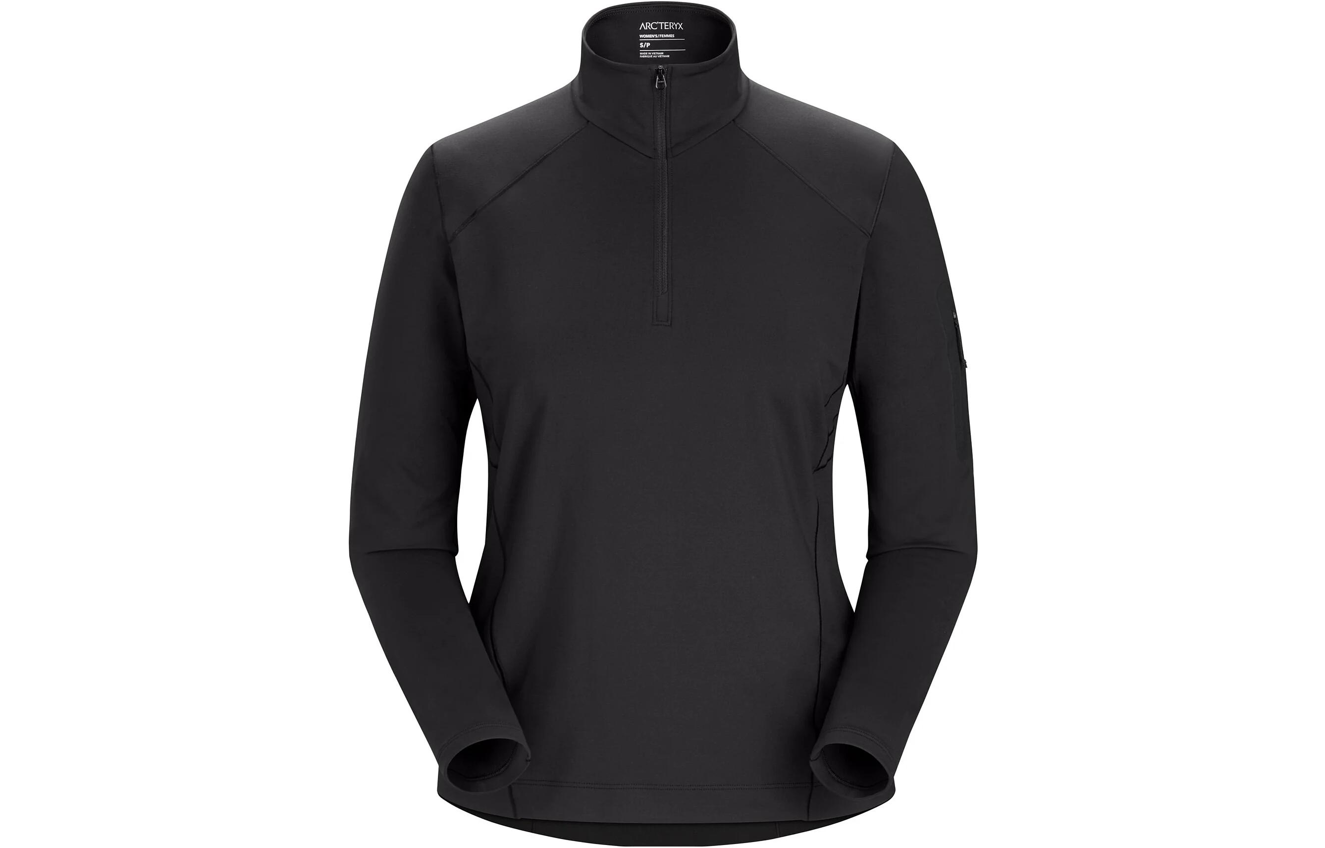 Женская футболка Arcteryx RHO LT zip (черная)