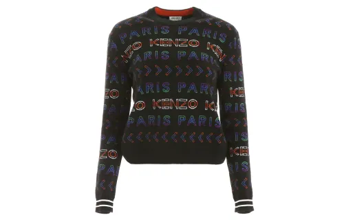 KENZO Sweatshirts Women's Black Crew Neck Moderate Regular